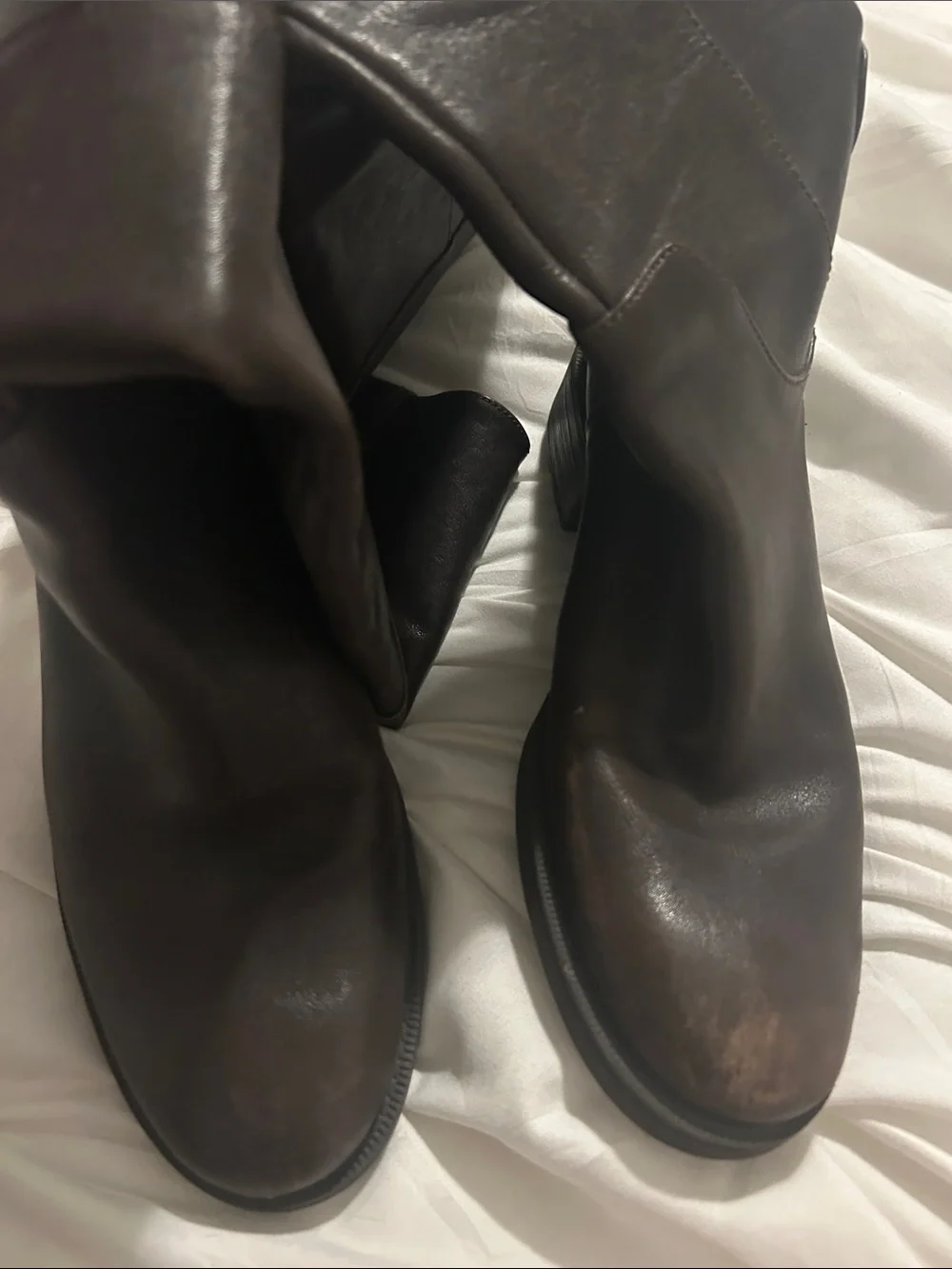Enzo Angiolini Dark Brown Over-the-Knee Leather Boots